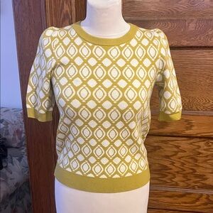 Maeve Patterned Puff Sleeve Sweater